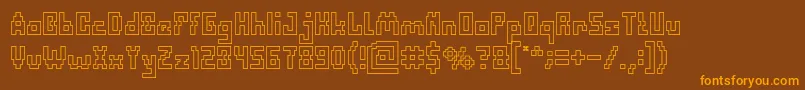 DefragmentedHollow Font – Orange Fonts on Brown Background