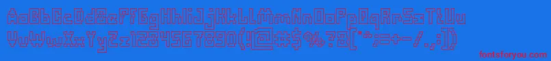 fuente DefragmentedHollow – Fuentes Rojas Sobre Fondo Azul