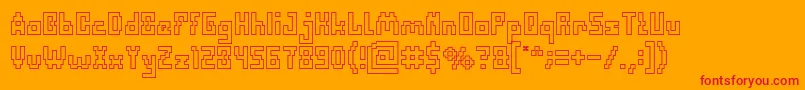 DefragmentedHollow Font – Red Fonts on Orange Background