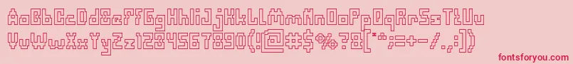 DefragmentedHollow Font – Red Fonts on Pink Background