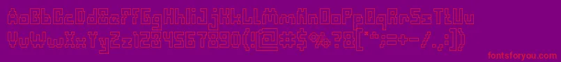 DefragmentedHollow Font – Red Fonts on Purple Background