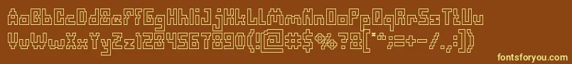 Шрифт DefragmentedHollow – жёлтые шрифты на коричневом фоне