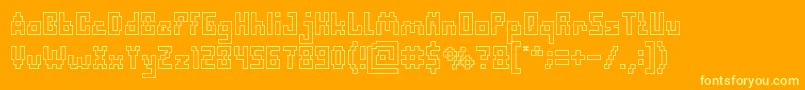 DefragmentedHollow Font – Yellow Fonts on Orange Background