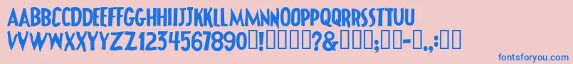 Frank Font – Blue Fonts on Pink Background