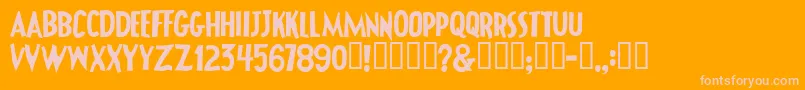 Frank Font – Pink Fonts on Orange Background