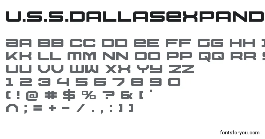 Шрифт U.S.S.DallasExpanded – алфавит, цифры, специальные символы