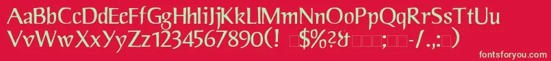 JorvikInformal Font – Green Fonts on Red Background
