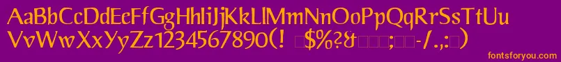 JorvikInformal Font – Orange Fonts on Purple Background