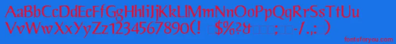 JorvikInformal Font – Red Fonts on Blue Background