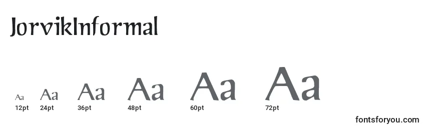 JorvikInformal Font Sizes