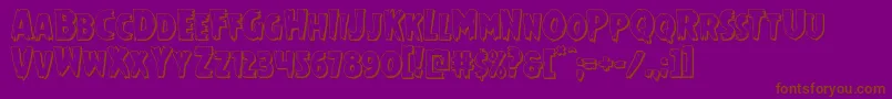 フォントMrsmonster3D – 紫色の背景に茶色のフォント