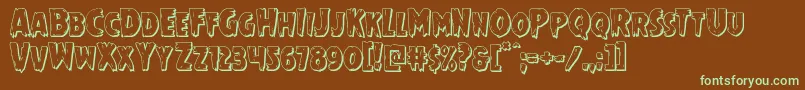 Шрифт Mrsmonster3D – зелёные шрифты на коричневом фоне