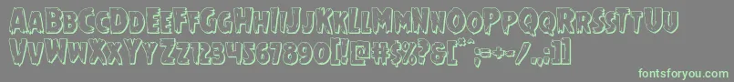 Mrsmonster3D Font – Green Fonts on Gray Background