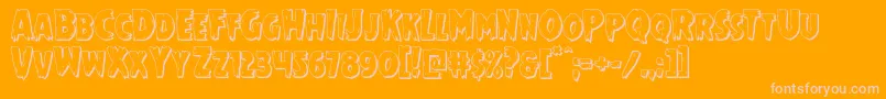 Mrsmonster3D-fontti – vaaleanpunaiset fontit oranssilla taustalla
