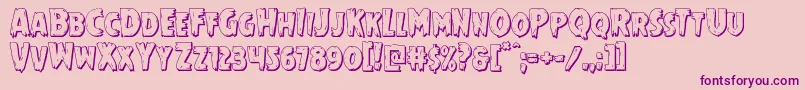 Mrsmonster3D Font – Purple Fonts on Pink Background