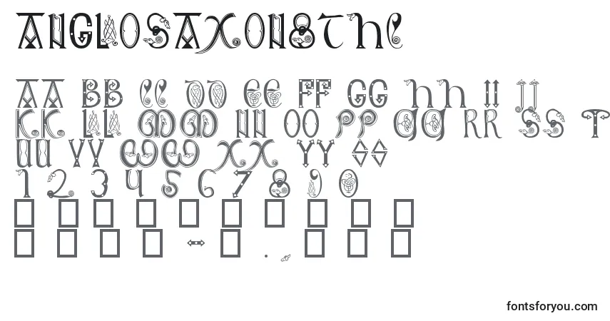 Czcionka AngloSaxon8thC – alfabet, cyfry, specjalne znaki