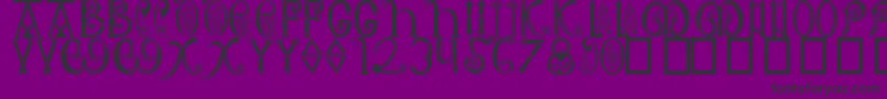 AngloSaxon8thC-Schriftart – Schwarze Schriften auf violettem Hintergrund