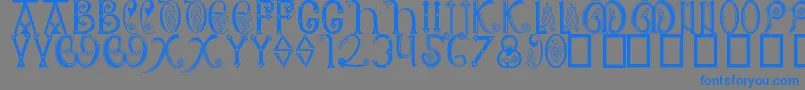 AngloSaxon8thC-Schriftart – Blaue Schriften auf grauem Hintergrund