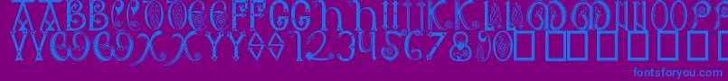 AngloSaxon8thC Font – Blue Fonts on Purple Background