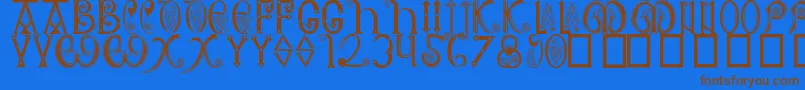 AngloSaxon8thC Font – Brown Fonts on Blue Background