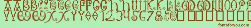 AngloSaxon8thC Font – Brown Fonts on Green Background