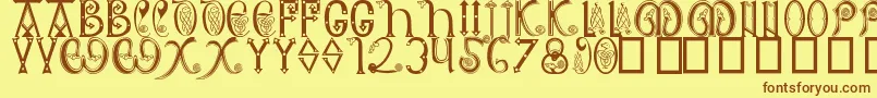 AngloSaxon8thC Font – Brown Fonts on Yellow Background