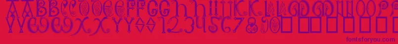 AngloSaxon8thC Font – Purple Fonts on Red Background