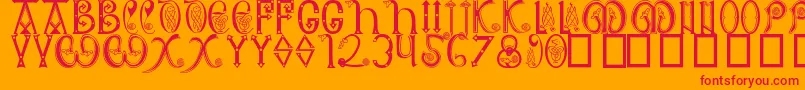 AngloSaxon8thC Font – Red Fonts on Orange Background