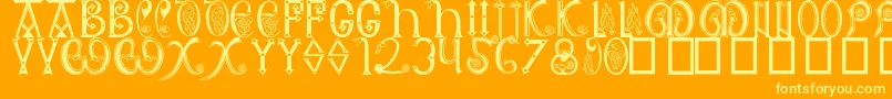 AngloSaxon8thC Font – Yellow Fonts on Orange Background