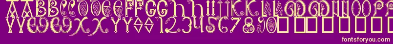 AngloSaxon8thC Font – Yellow Fonts on Purple Background