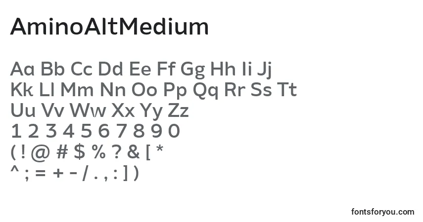 Police AminoAltMedium - Alphabet, Chiffres, Caractères Spéciaux