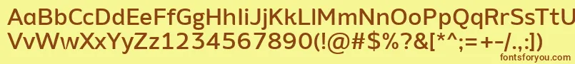 AminoAltMedium Font – Brown Fonts on Yellow Background