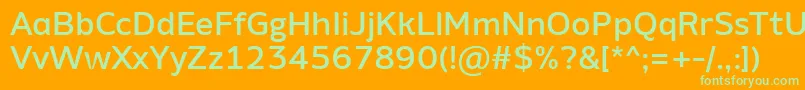 AminoAltMedium Font – Green Fonts on Orange Background