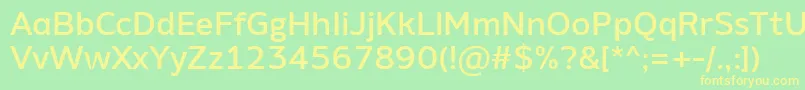 AminoAltMedium Font – Yellow Fonts on Green Background
