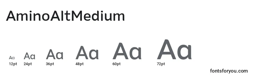 Размеры шрифта AminoAltMedium
