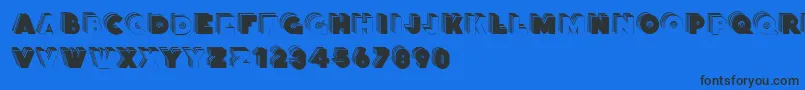 Stackcaps Font – Black Fonts on Blue Background