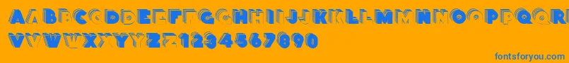 Stackcaps Font – Blue Fonts on Orange Background