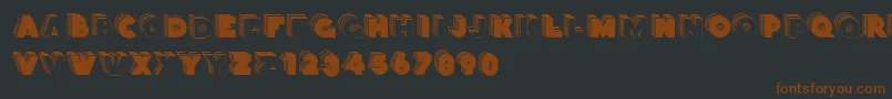 Stackcaps-fontti – ruskeat fontit mustalla taustalla