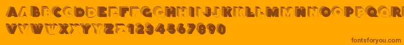 Stackcaps Font – Brown Fonts on Orange Background