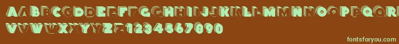 Stackcaps Font – Green Fonts on Brown Background