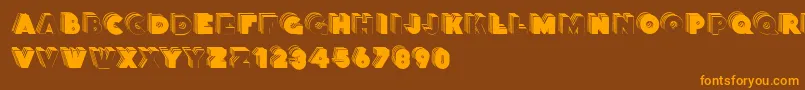 Stackcaps Font – Orange Fonts on Brown Background