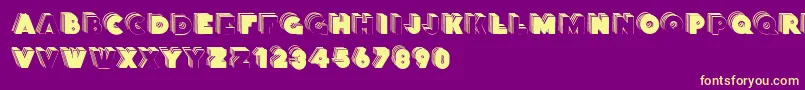 Stackcaps Font – Yellow Fonts on Purple Background