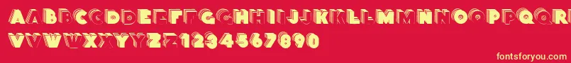 Stackcaps Font – Yellow Fonts on Red Background