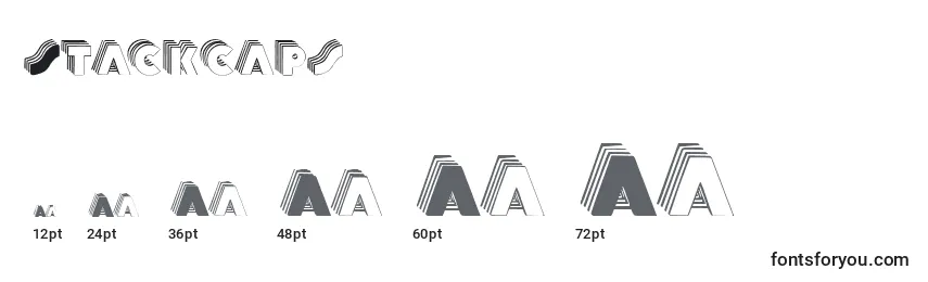 Größen der Schriftart Stackcaps