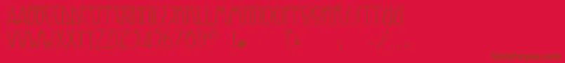 Sarahcaps Font – Brown Fonts on Red Background