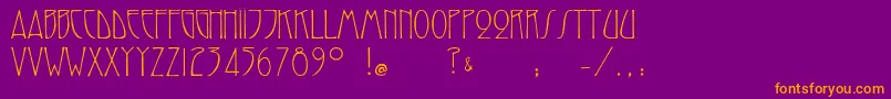 Sarahcaps Font – Orange Fonts on Purple Background