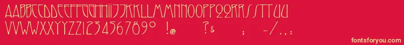 Sarahcaps Font – Yellow Fonts on Red Background