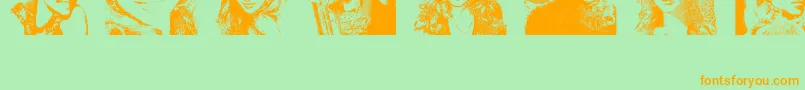 Haydenpanettierebatsv1.5Demo-Schriftart – Orangefarbene Schriften auf grünem Hintergrund