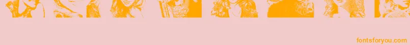 Haydenpanettierebatsv1.5Demo-Schriftart – Orangefarbene Schriften auf rosa Hintergrund