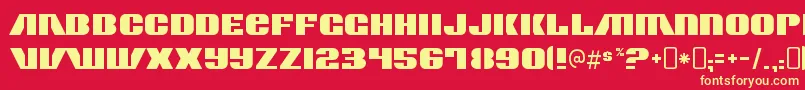 ContourgeneratorRegular-Schriftart – Gelbe Schriften auf rotem Hintergrund